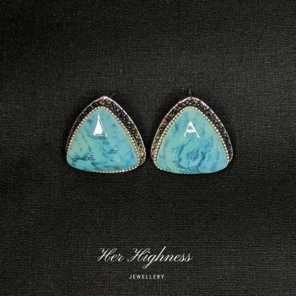 HerHighness Ocean Breeze Triangle Stud Earrings